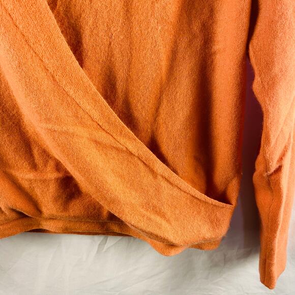 Sundance Gloria Cashmere Coral Orange Peach Wrap Ballerina Sweater Size Small - Picture 3 of 6